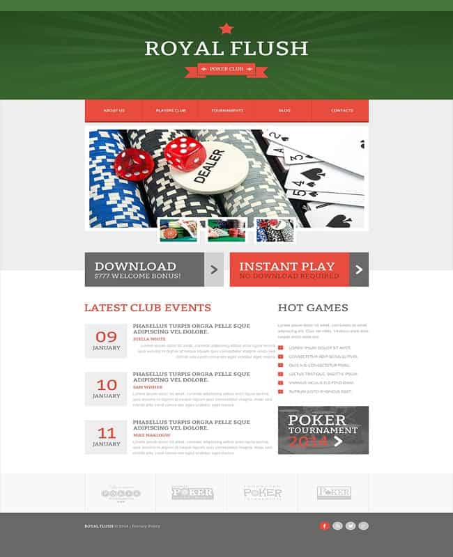 Royal Flush - Online Poker Responsive Website Template