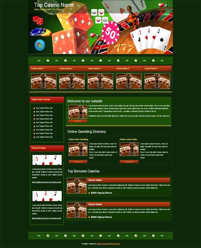 Top Casino - Casino Gambling Free website Template
