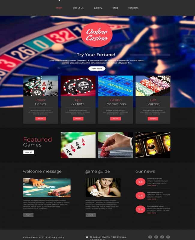 Web Casino - Casino Responsive Website Template