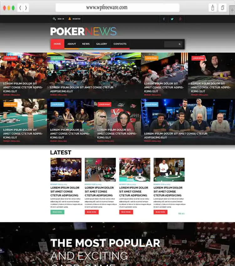 Poker News - News HTML5 Template for Casino Gambling