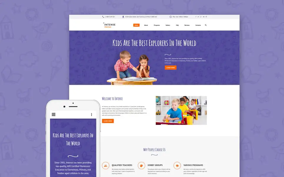 Intense Child Care Website Template