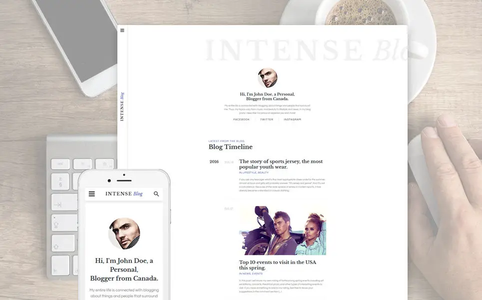 Responsive Intense Blog Website Template