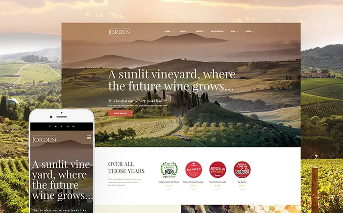 Jorden Winery WordPress Theme