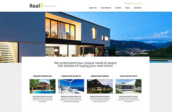 Bluish Real Estate Responsive WordPress Theme