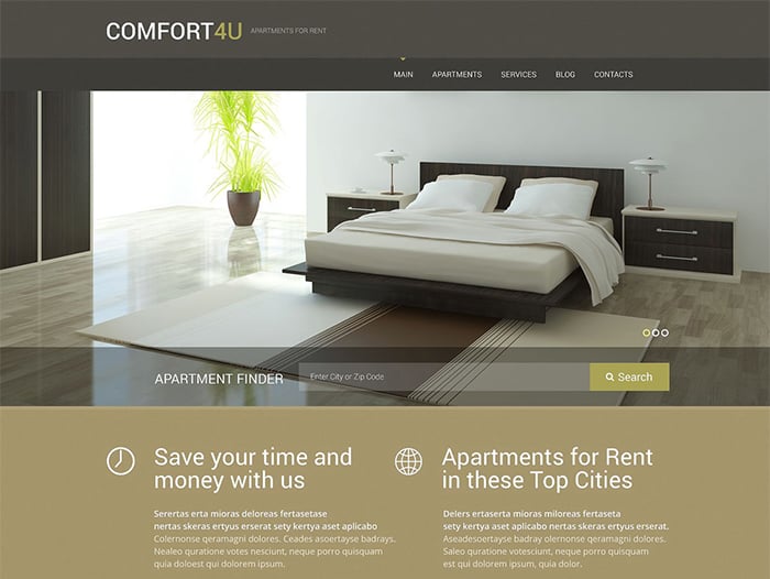 Comfortable Apartments WordPress Theme