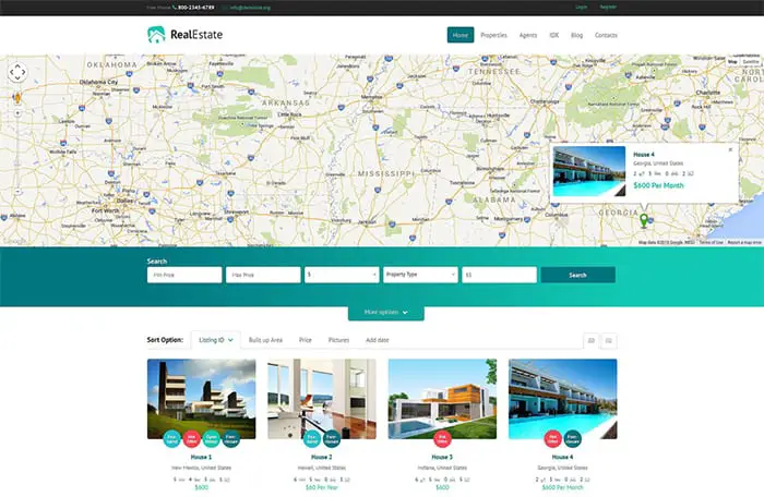 Responsive WordPress Theme for Real Estate Agency