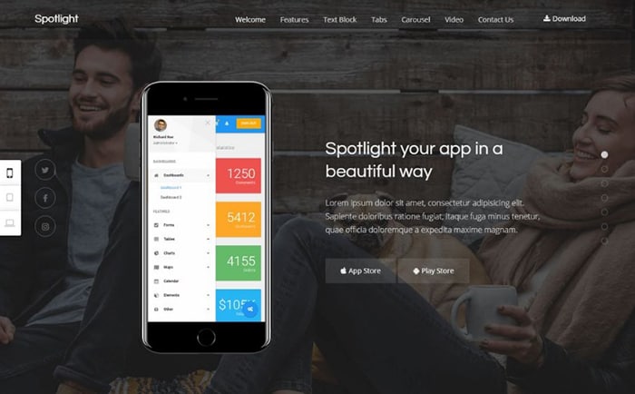 t - App Landing WordPress Theme