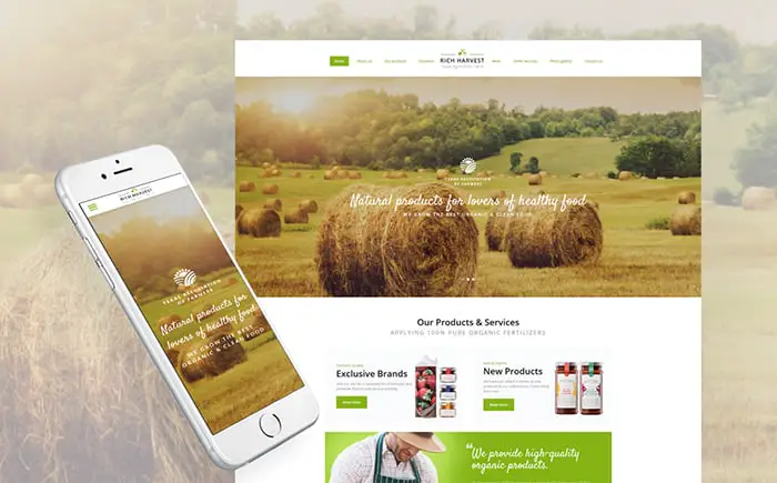 Rich Harvest - Agriculture Farm Responsive Multipage Website Template