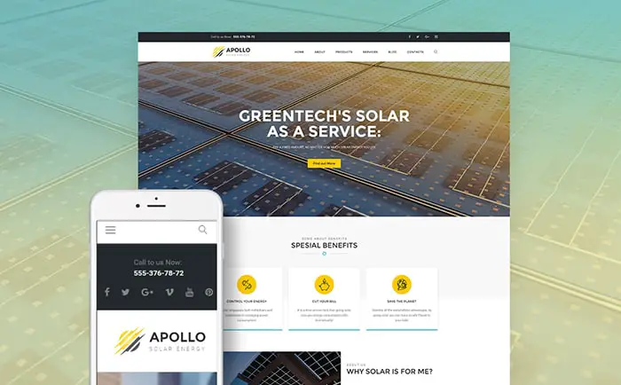 Apollo - Solar Energy Company Responsive WordPress Theme