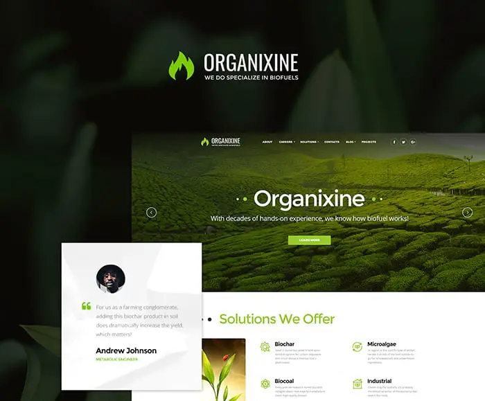 Organixine - Biofuel Company WordPress Theme
