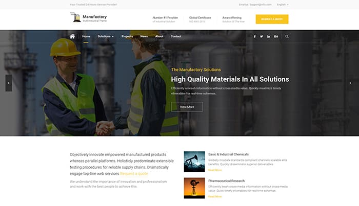 Manufactory - Industrial WordPress Theme