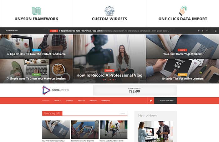 SocialVideo - Viral Youtube And Vimeo Video Magazine WordPress Theme