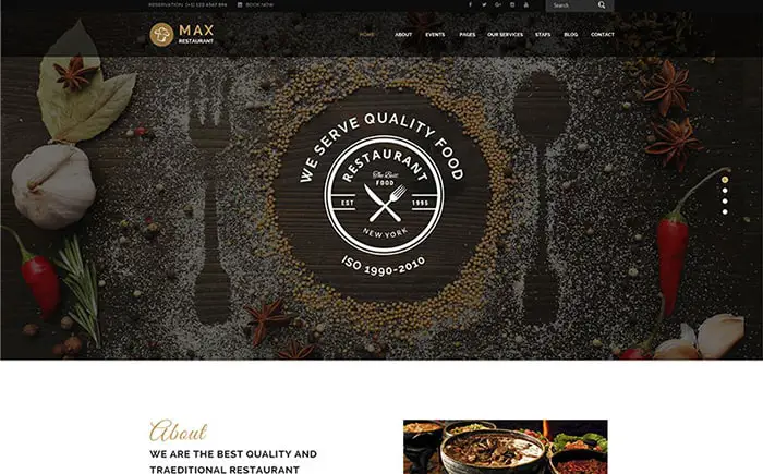Restaurant - Responsive WordPress Theme WordPress Theme
