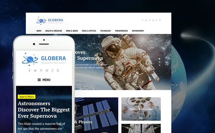 Science Magazine WordPress Theme 