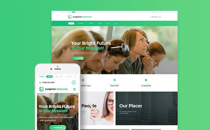 Longriver University Responsive WordPress Theme