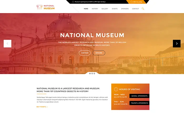 Museum - History & Art Gallery WordPress Theme