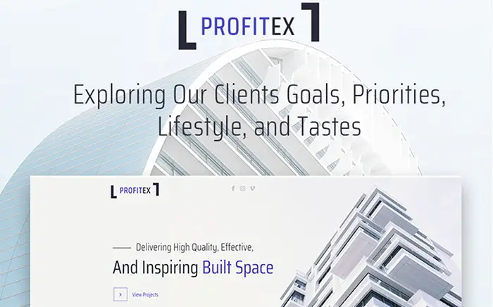 Profitex - Bright Architecture Agency WordPress Theme