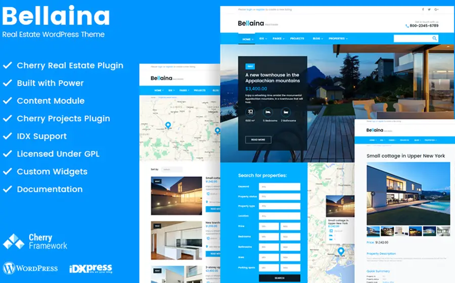 Bellaina - Real Estate Responsive WordPress theme 