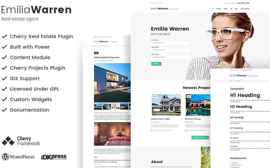 Emilia Warren - Real Estate WordPress Theme