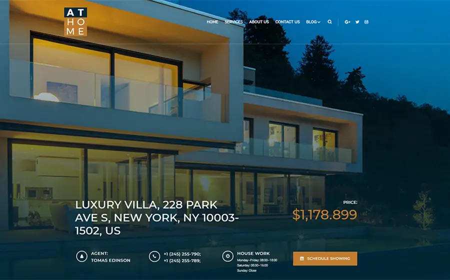 At Home - Real Estate Elementor WordPress Theme