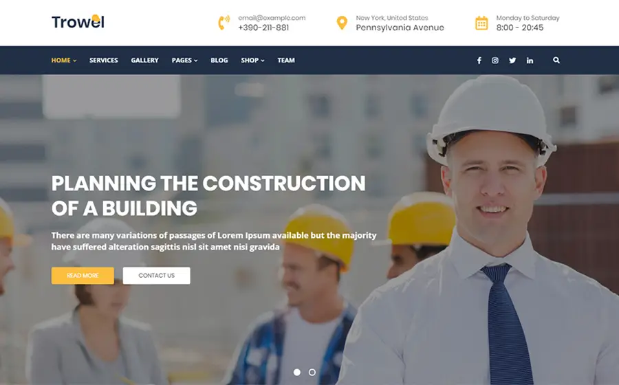 Trowel - Construction WordPress Theme