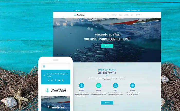 Fishing Club WordPress Theme 