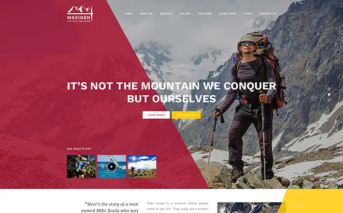 Maxigen - Hiking WordPress Theme