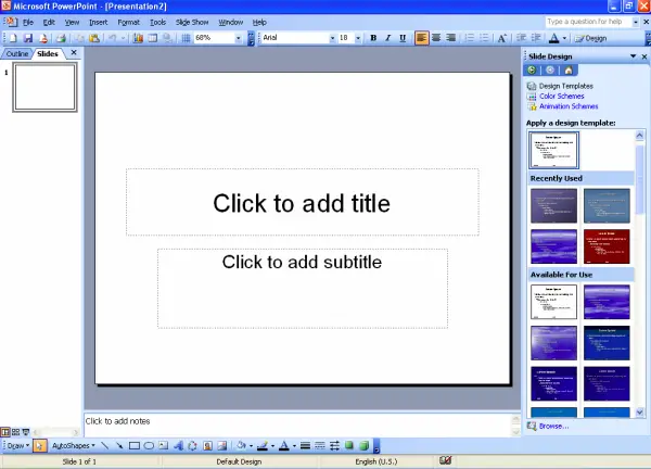 how a new presentation is created in ms powerpoint