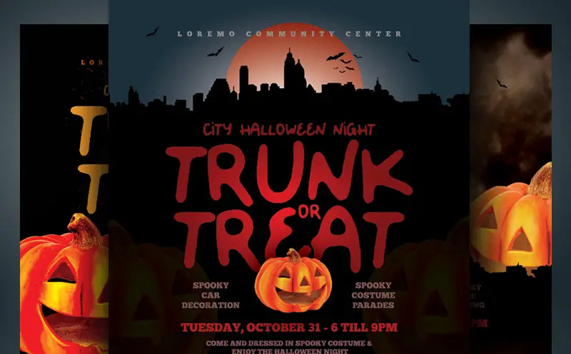 Halloween Trunk or Treat Flyer Corporate Identity Template