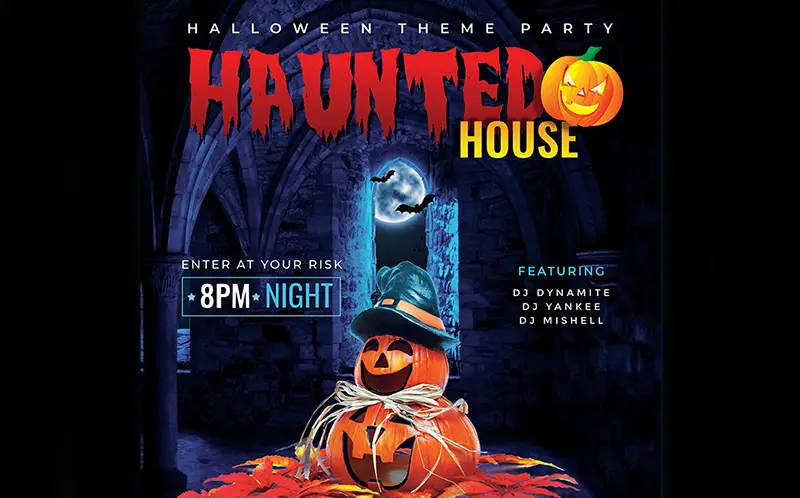 Haunted House Party Flyer - Halloween Night Corporate Identity Template