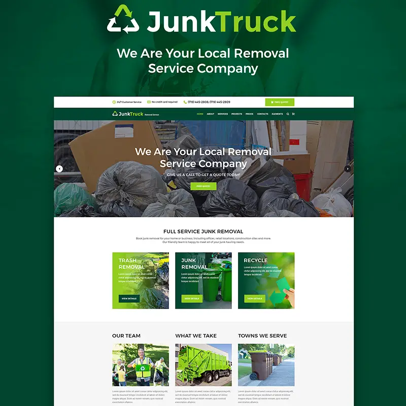 JunkTruck - Garbage Removal Service WordPress Theme