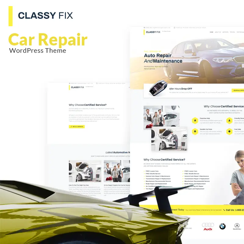 Classy Fix - Car Repair Elementor WordPress Theme
