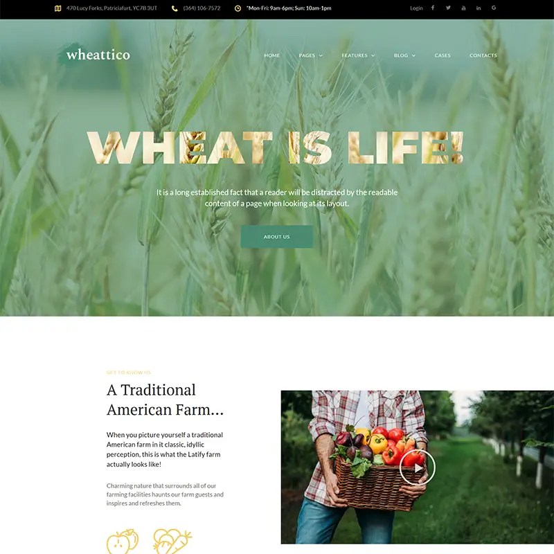 Wheattico - Crop Farm Responsive WordPress Theme