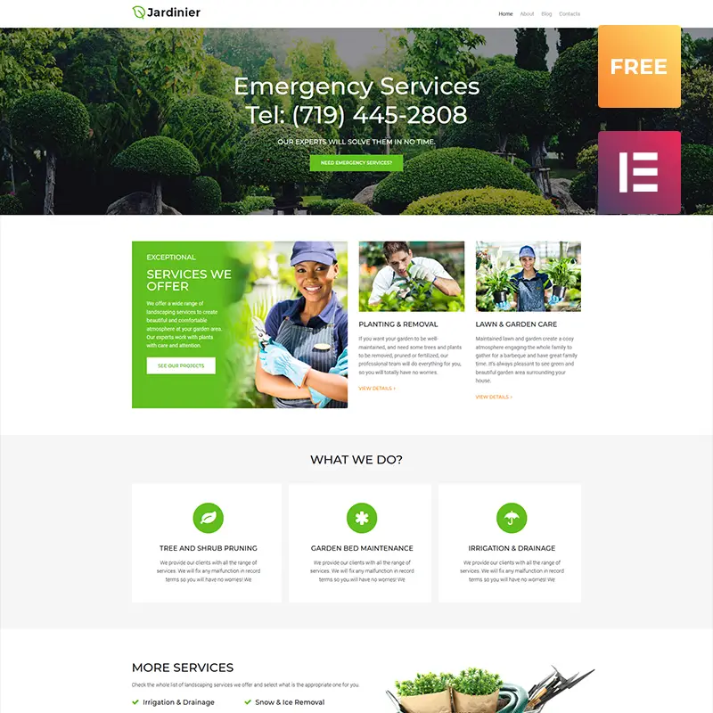 Jardinier lite - Landscaping Services WordPress Theme
