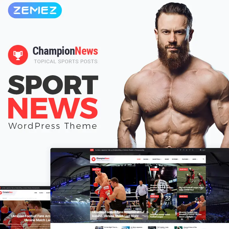 ChampionNews - Sports News Elementor WordPress Theme