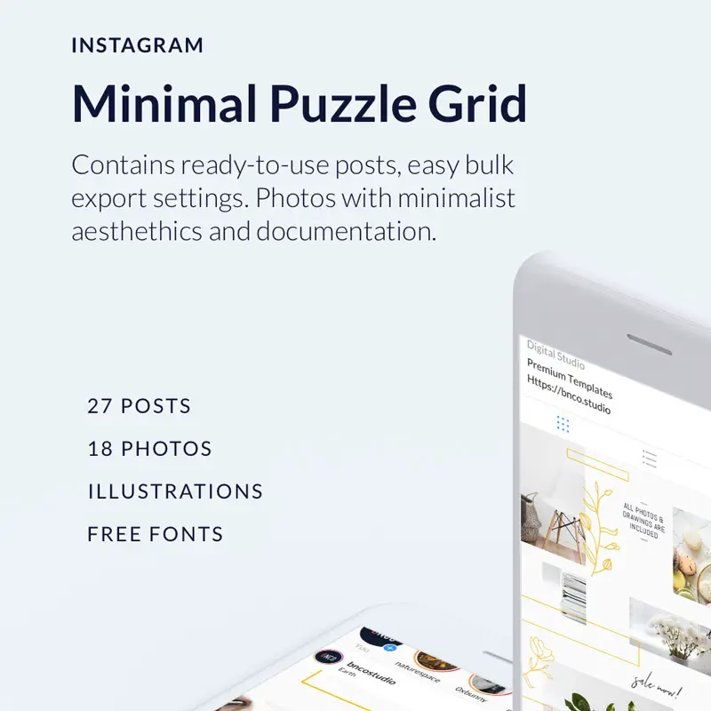 Minimal Instagram Puzzle Grid Social Media