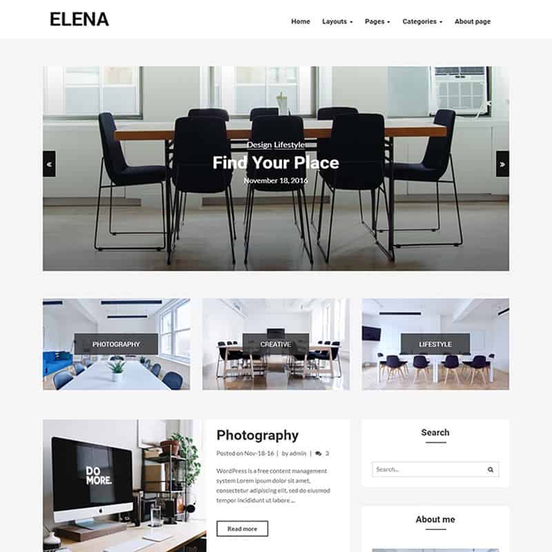 Elena - Responsive Blog WordPress Theme