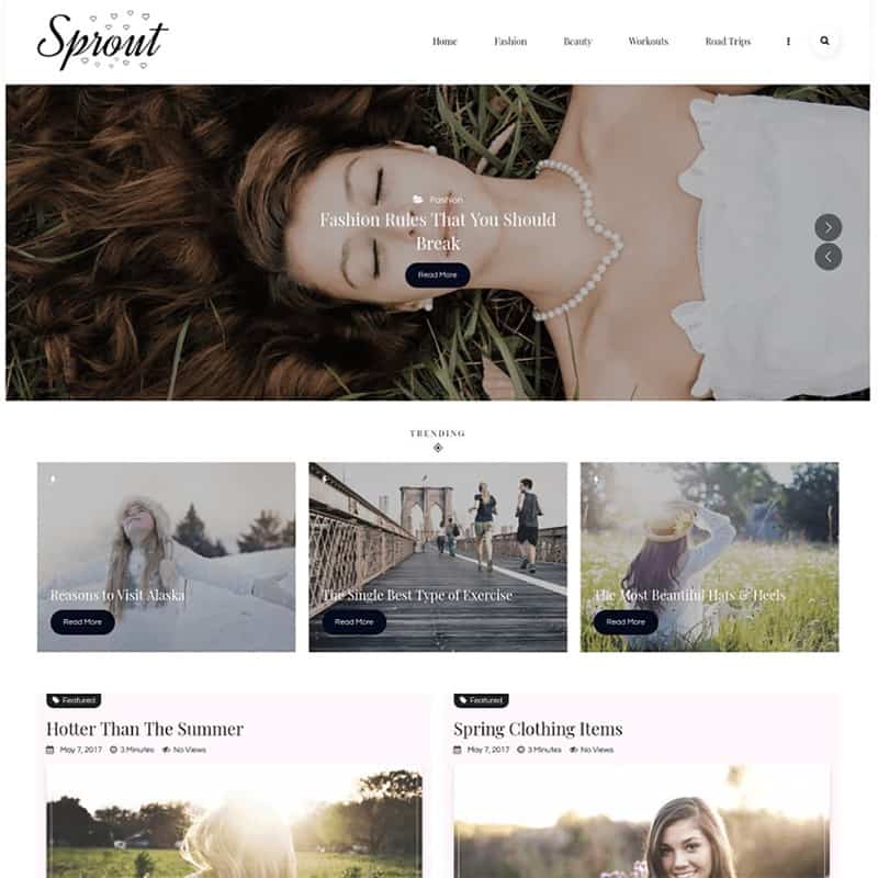 Sprout - Personal Blog WordPress Theme