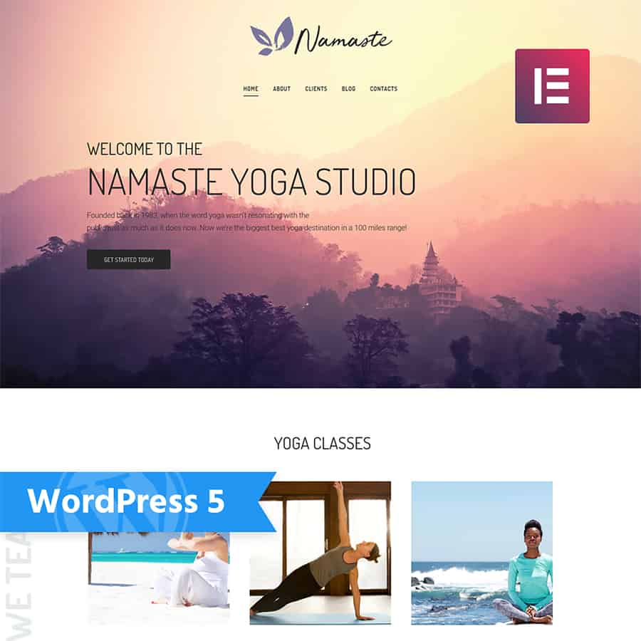 Namaste - Yoga Studio Ready-to-use Minimal Elementor WordPress Theme