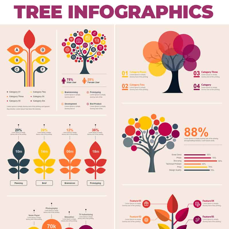 Tree Bundle - Infographic Elements