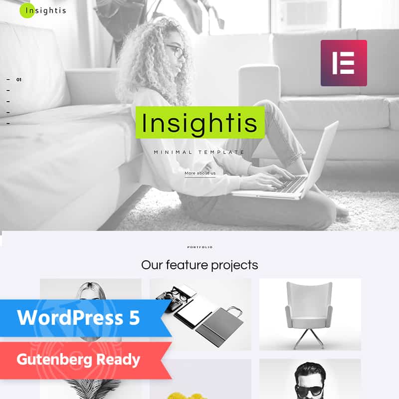 Insightis - Creative Minimal  Elementor WordPress Theme