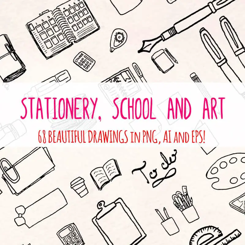68 Stationery, School and Art Supply Illustration