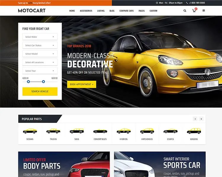 Motocart - Car Dealer Website Template