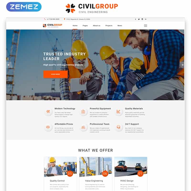 Civil Group Multipage HTML Template    