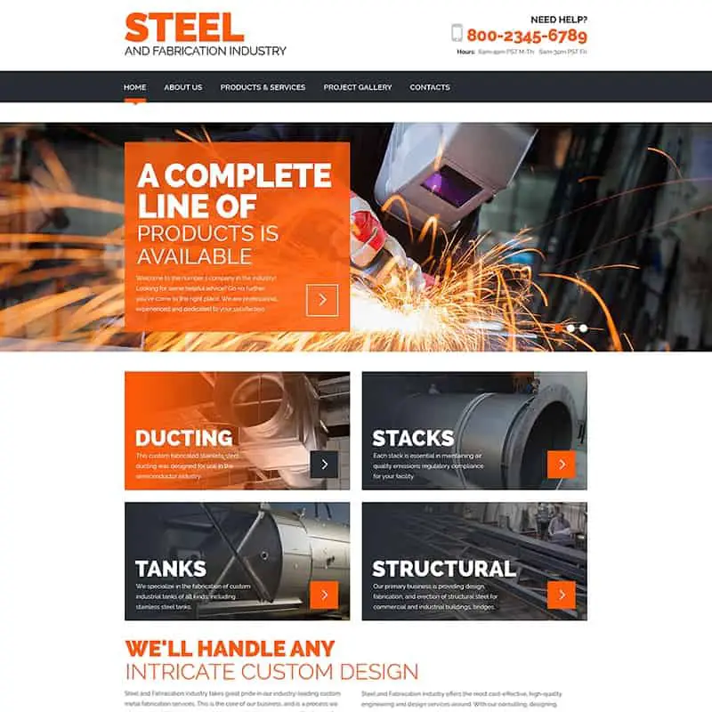 Steel and Fabrication Industry Responsive HTML template
