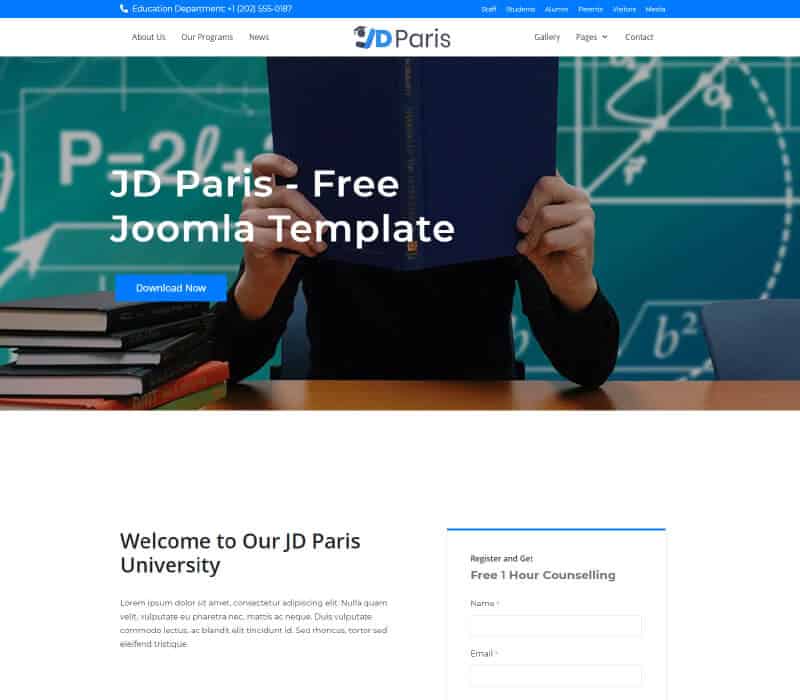 JD Paris - Free School Joomla Template