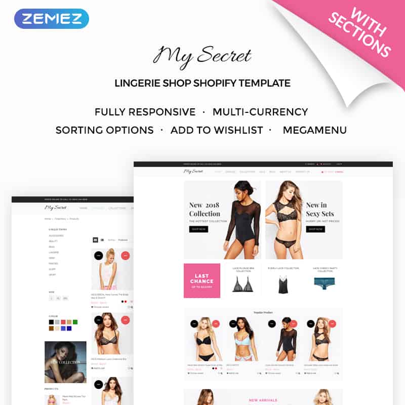 My Secret - Lingerie Shop Shopify Theme