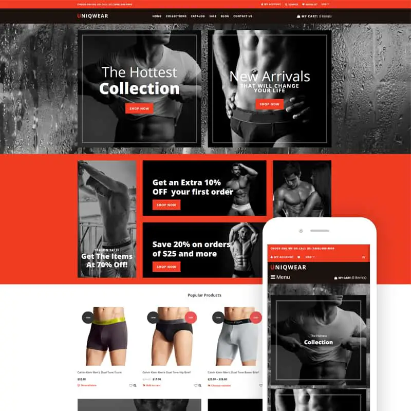 Underwear store - Lingerie Refined Shopify Theme